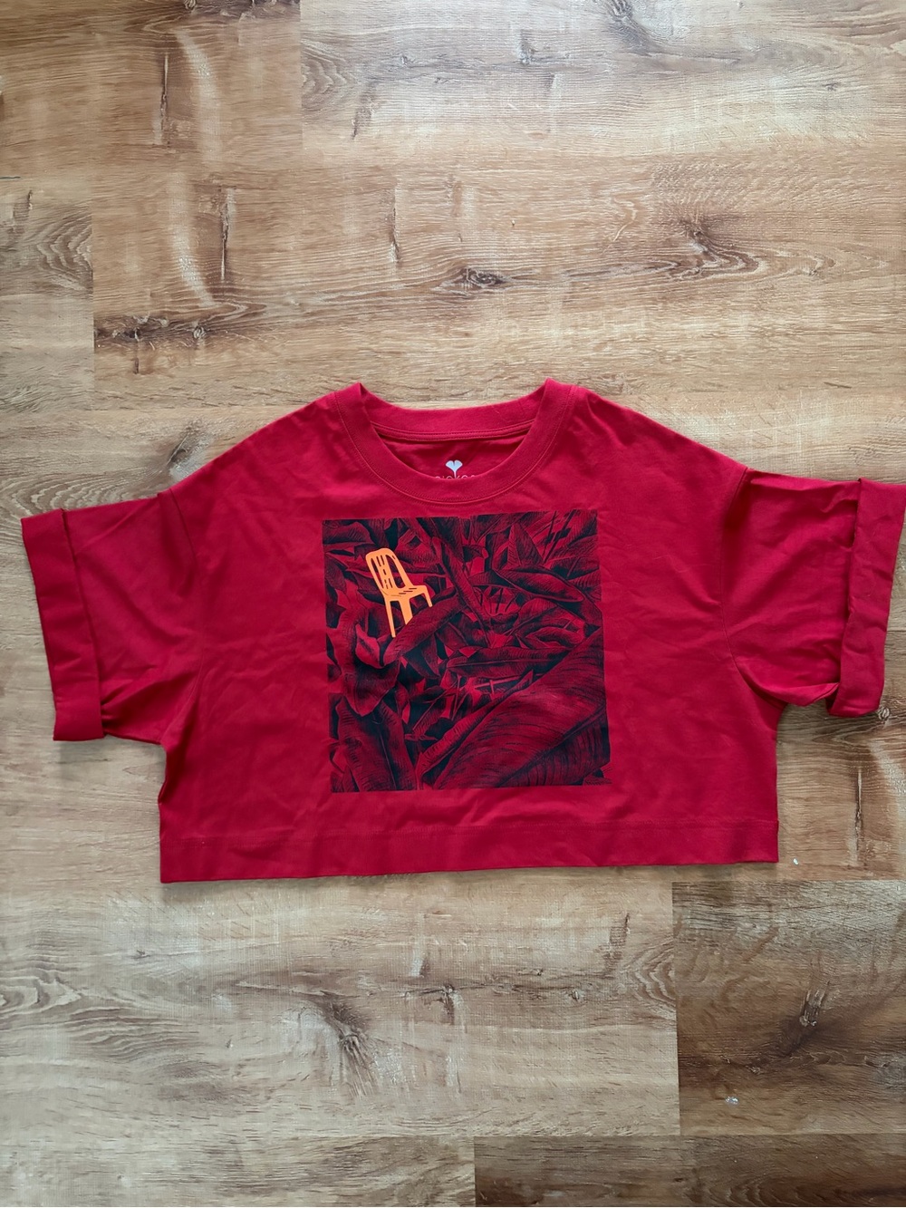 Red Graphic Crop Tee